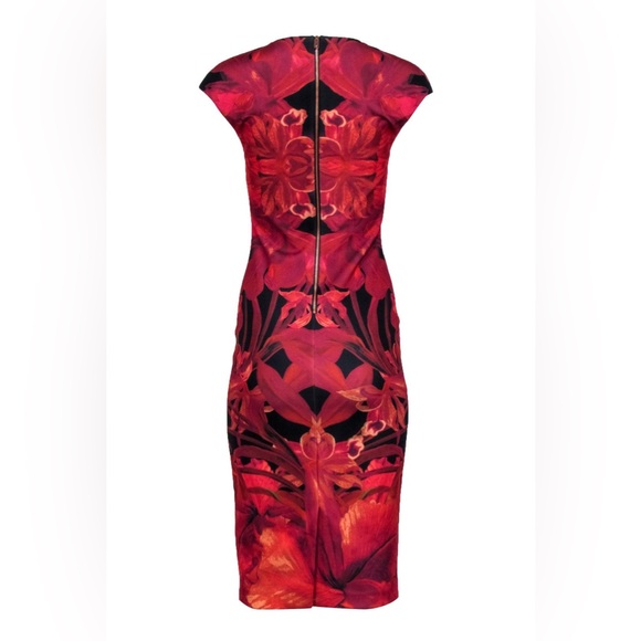 TED BAKER floral kaleidoscope bodycon dress size small - Picture 9 of 10